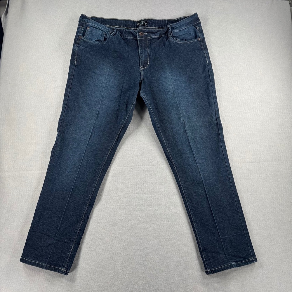 Rebel By Right Womens Plus Size 20 Dark Wash Straight Leg Denim Jeans Blue
